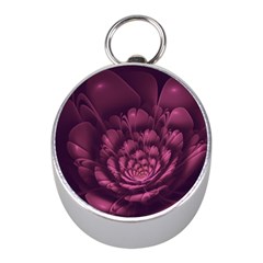 Fractal Blossom Flower Bloom Mini Silver Compasses by Wegoenart