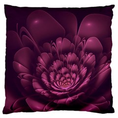 Fractal Blossom Flower Bloom Large Flano Cushion Case (one Side) by Wegoenart