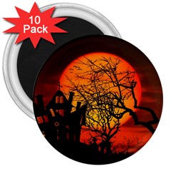 Night Full Moon Gespenstig 3  Magnets (10 Pack)  by Wegoenart