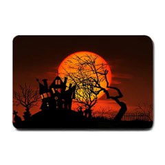 Night Full Moon Gespenstig Small Doormat  by Wegoenart