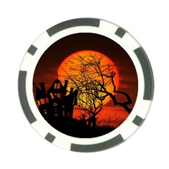 Night Full Moon Gespenstig Poker Chip Card Guard by Wegoenart