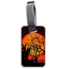 Night Full Moon Gespenstig Luggage Tag (two Sides) by Wegoenart