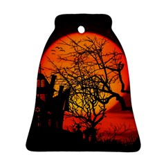 Night Full Moon Gespenstig Bell Ornament (two Sides) by Wegoenart