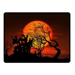 Night Full Moon Gespenstig Double Sided Fleece Blanket (small)  by Wegoenart