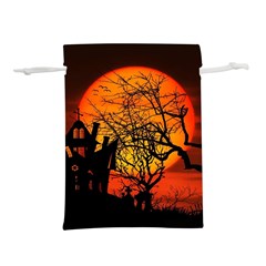 Night Full Moon Gespenstig Lightweight Drawstring Pouch (l) by Wegoenart