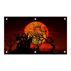 Night Full Moon Gespenstig Banner And Sign 5  X 3  by Wegoenart