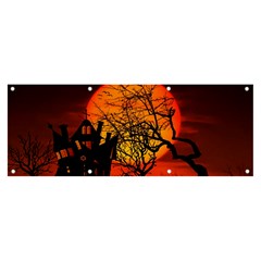 Night Full Moon Gespenstig Banner And Sign 8  X 3 