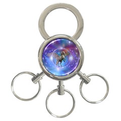 Unicorn Abstract Wave Line 3-ring Key Chain by Wegoenart