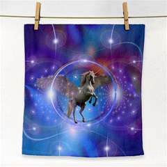 Unicorn Abstract Wave Line Face Towel by Wegoenart