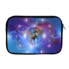 Unicorn Abstract Wave Line Apple Macbook Pro 17  Zipper Case by Wegoenart