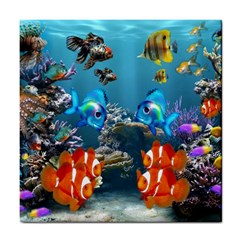 Aquarium Fish Tank Sea Life Tile Coaster by Wegoenart