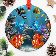 Aquarium Fish Tank Sea Life Ornament (round) by Wegoenart