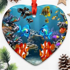 Aquarium Fish Tank Sea Life Ornament (heart) by Wegoenart