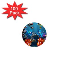 Aquarium Fish Tank Sea Life 1  Mini Buttons (100 Pack)  by Wegoenart