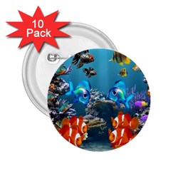 Aquarium Fish Tank Sea Life 2 25  Buttons (10 Pack)  by Wegoenart