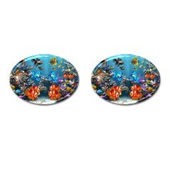 Aquarium Fish Tank Sea Life Cufflinks (oval) by Wegoenart