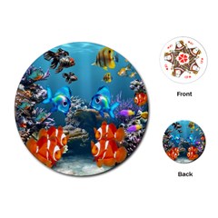 Aquarium Fish Tank Sea Life Playing Cards Single Design (round) by Wegoenart