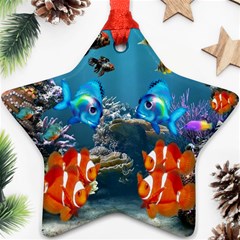 Aquarium Fish Tank Sea Life Star Ornament (two Sides) by Wegoenart