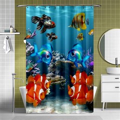 Aquarium Fish Tank Sea Life Shower Curtain 48  X 72  (small)  by Wegoenart