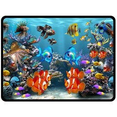 Aquarium Fish Tank Sea Life Double Sided Fleece Blanket (large)  by Wegoenart