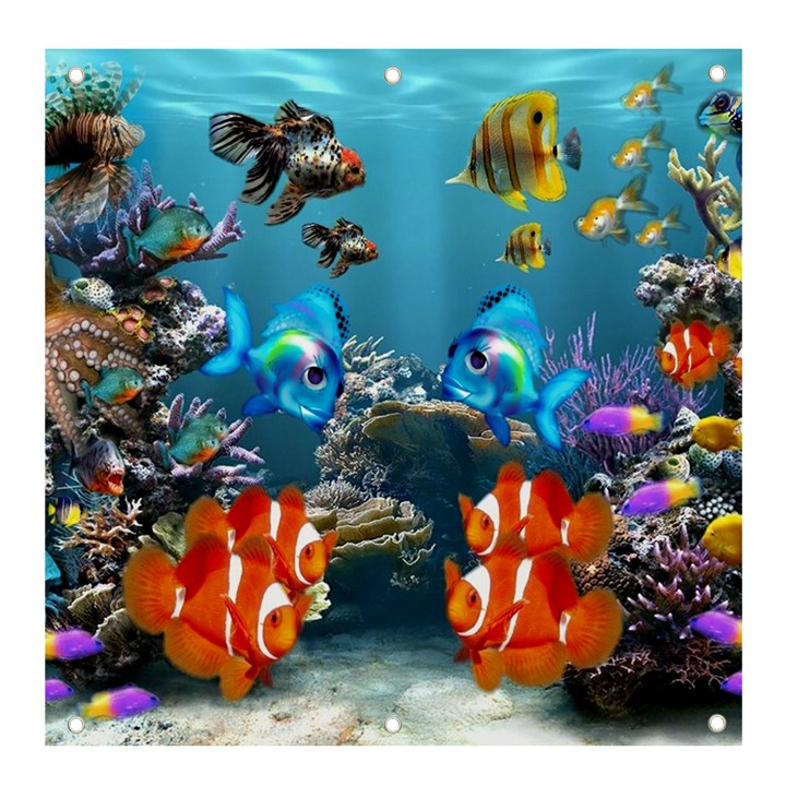 Aquarium Fish Tank Sea Life Banner and Sign 4  x 4 