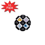 Zodiac Astrology Horoscope Pattern 1  Mini Magnet (10 pack)  Front