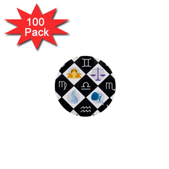 Zodiac Astrology Horoscope Pattern 1  Mini Buttons (100 pack) 