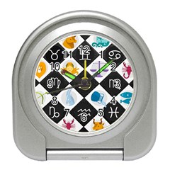 Zodiac Astrology Horoscope Pattern Travel Alarm Clock by Wegoenart