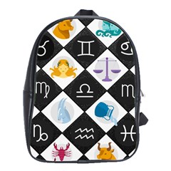 Zodiac Astrology Horoscope Pattern School Bag (large) by Wegoenart