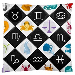 Zodiac Astrology Horoscope Pattern Large Cushion Case (two Sides) by Wegoenart