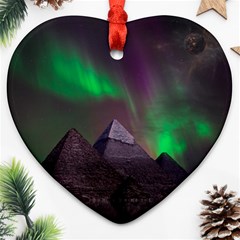 Fantasy Pyramid Mystic Space Ornament (heart) by Wegoenart