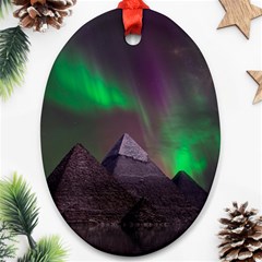 Fantasy Pyramid Mystic Space Oval Ornament (two Sides) by Wegoenart