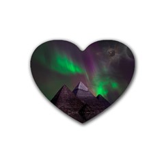 Fantasy Pyramid Mystic Space Rubber Coaster (heart) by Wegoenart