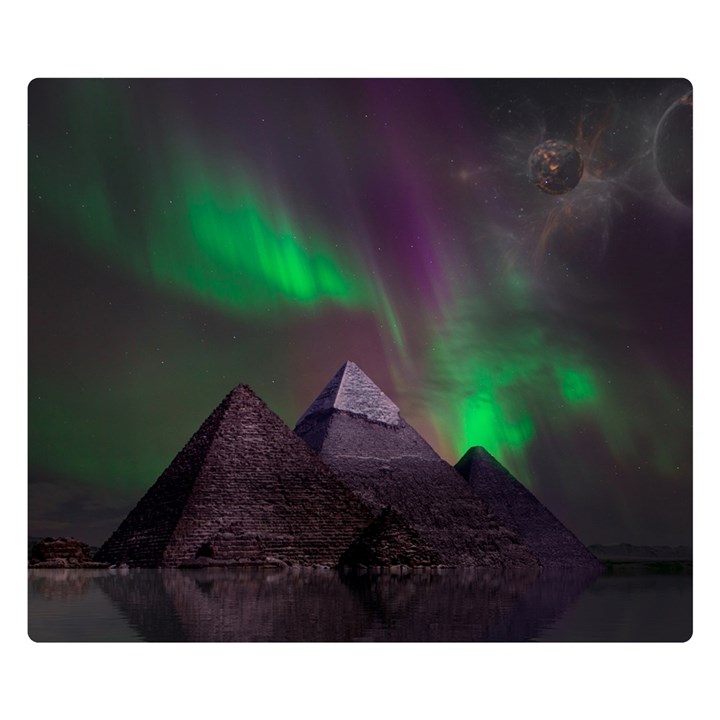 Fantasy Pyramid Mystic Space Double Sided Flano Blanket (Small) 