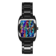 Wizzard Flash Flashes Template Abstract Stainless Steel Barrel Watch by Wegoenart