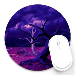 Forest Night Heaven Cloud Nature Round Mousepads by Wegoenart