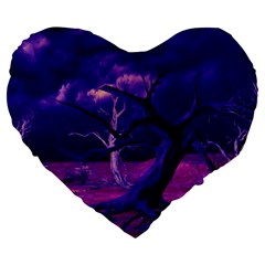 Forest Night Heaven Cloud Nature Large 19  Premium Heart Shape Cushions by Wegoenart