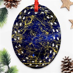 Constellation Perseus Andromeda Galaxy Oval Filigree Ornament (two Sides) by Wegoenart