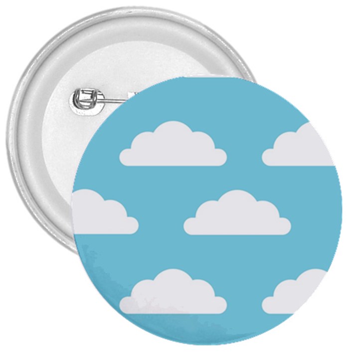 Clouds Blue Pattern 3  Buttons