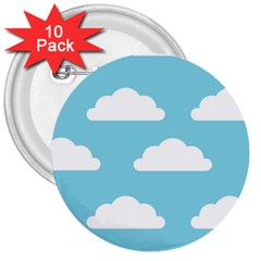 Clouds Blue Pattern 3  Buttons (10 Pack)  by ConteMonfrey