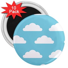 Clouds Blue Pattern 3  Magnets (10 Pack)  by ConteMonfrey