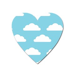 Clouds Blue Pattern Heart Magnet by ConteMonfrey