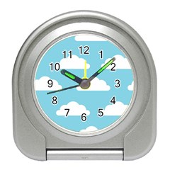 Clouds Blue Pattern Travel Alarm Clock by ConteMonfrey