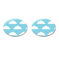 Clouds Blue Pattern Cufflinks (oval) by ConteMonfrey