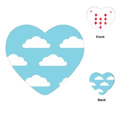 Clouds Blue Pattern Playing Cards Single Design (heart) by ConteMonfrey