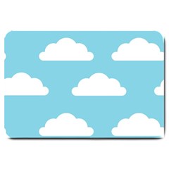 Clouds Blue Pattern Large Doormat  by ConteMonfrey