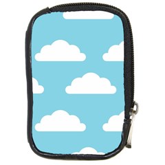 Clouds Blue Pattern Compact Camera Leather Case by ConteMonfrey