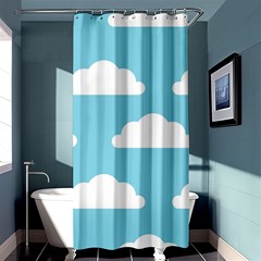 Clouds Blue Pattern Shower Curtain 36  X 72  (stall)  by ConteMonfrey