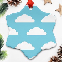 Clouds Blue Pattern Snowflake Ornament (two Sides) by ConteMonfrey