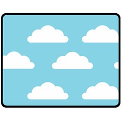 Clouds Blue Pattern Double Sided Fleece Blanket (medium)  by ConteMonfrey